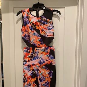 Clover canyon neoprene graphic floral dress